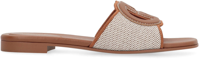 Gucci Leather And Fabric Slides