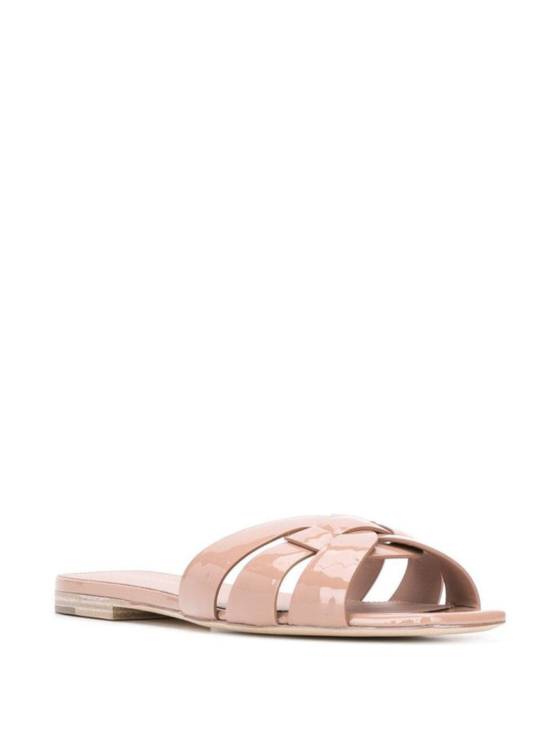 Saint Laurent Tribute Leather Flat Sandals