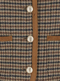 Beige Jacket With Button Closure And Front Pockets In Tweed Woman