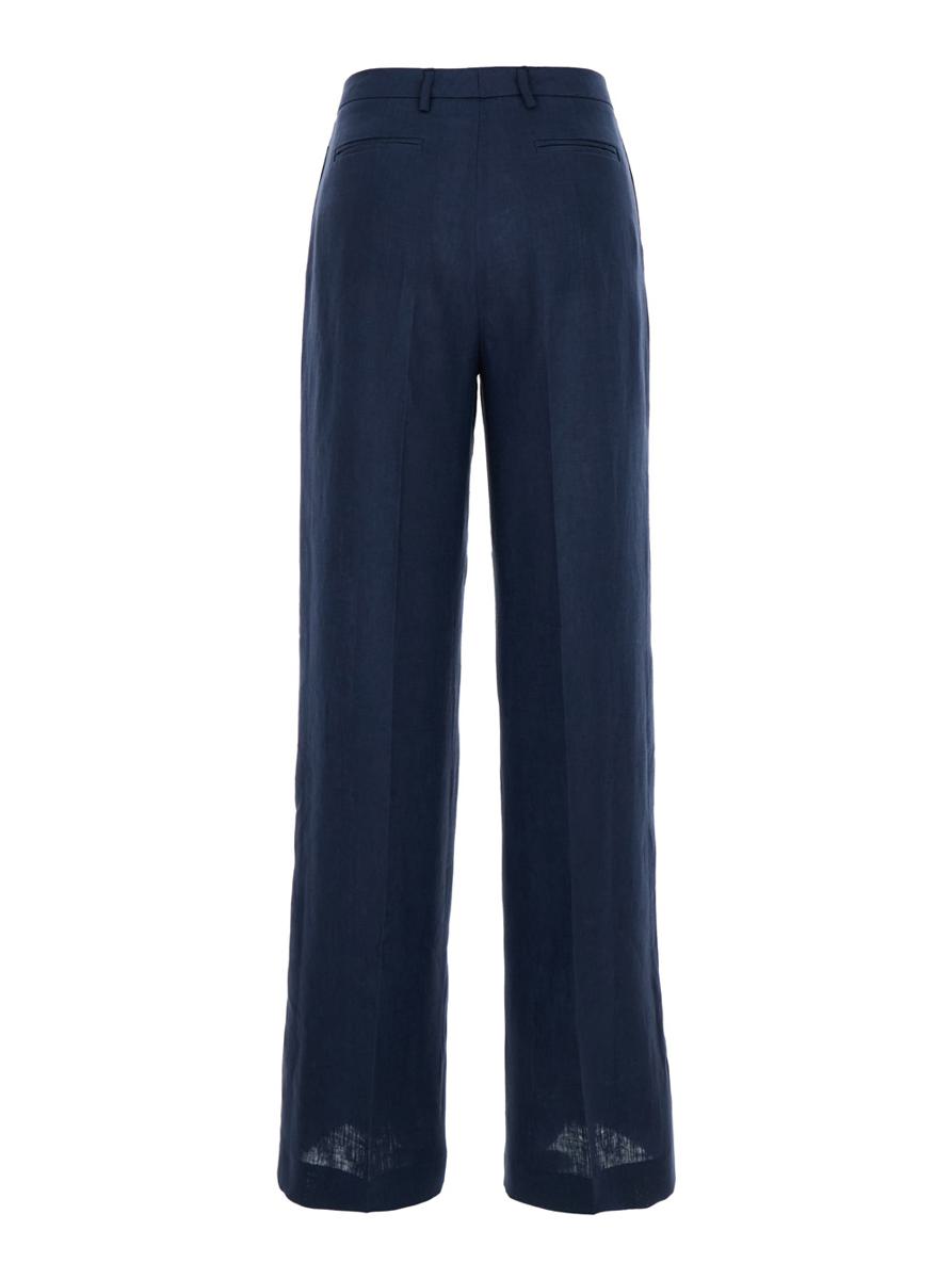 Blue Wide Leg Pants In Techno Fabric Woman