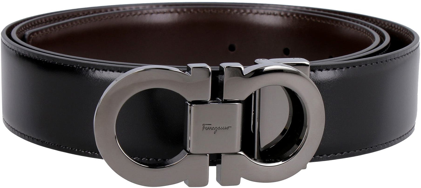 Salvatore Ferragamo Gancini Reversible Leather Belt