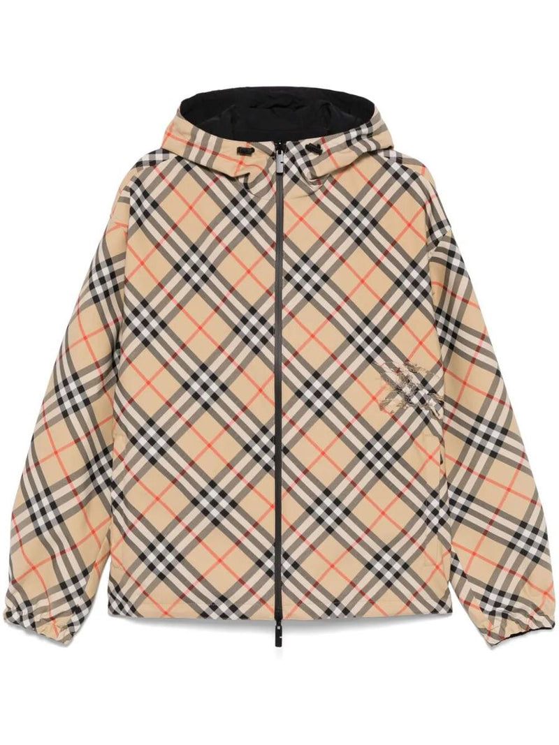Burberry Check Motif Zipped Jacket Clothing
