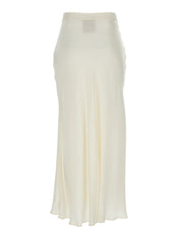 'Ambra' White Skirt With Wrap Design In Silk Blend Woman