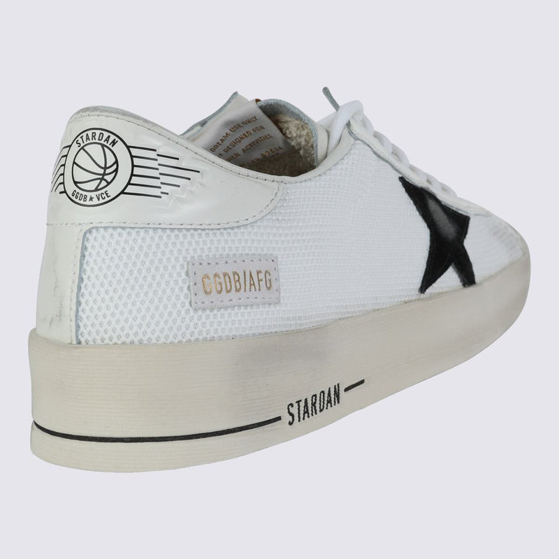 Golden Goose White And Black Leather Stardan Sneakers