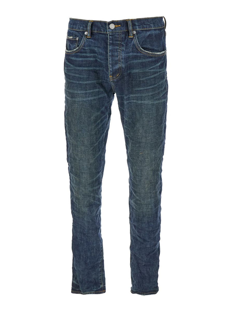 Blue Jeans With Low Rise And Stonewashed Effect In Denim Man
