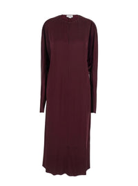 Bordeaux Midi Dress With Cape Sleeves And Cut-Out On The Front In Tech Fabric Woman