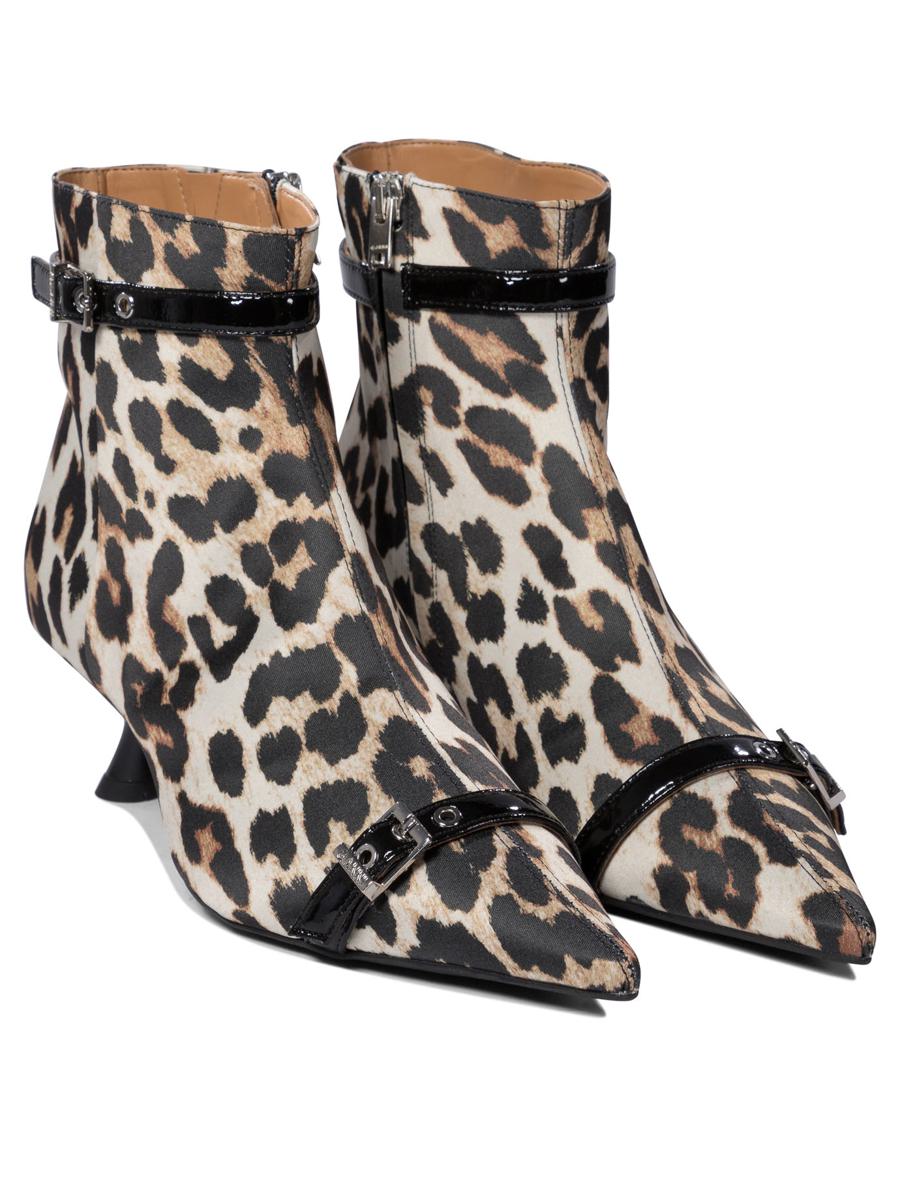 Ganni Leopard Ankle Boots