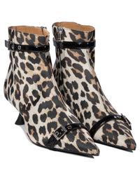 Ganni Leopard Ankle Boots