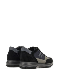 Hogan Suede And Smooth Leather Interactive Sneakers With Technical Fabric Inserts Shoes