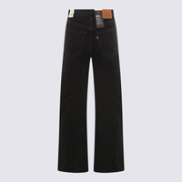 Levi'S Black Cotton Ribcage Wide Leg H223 Jeans