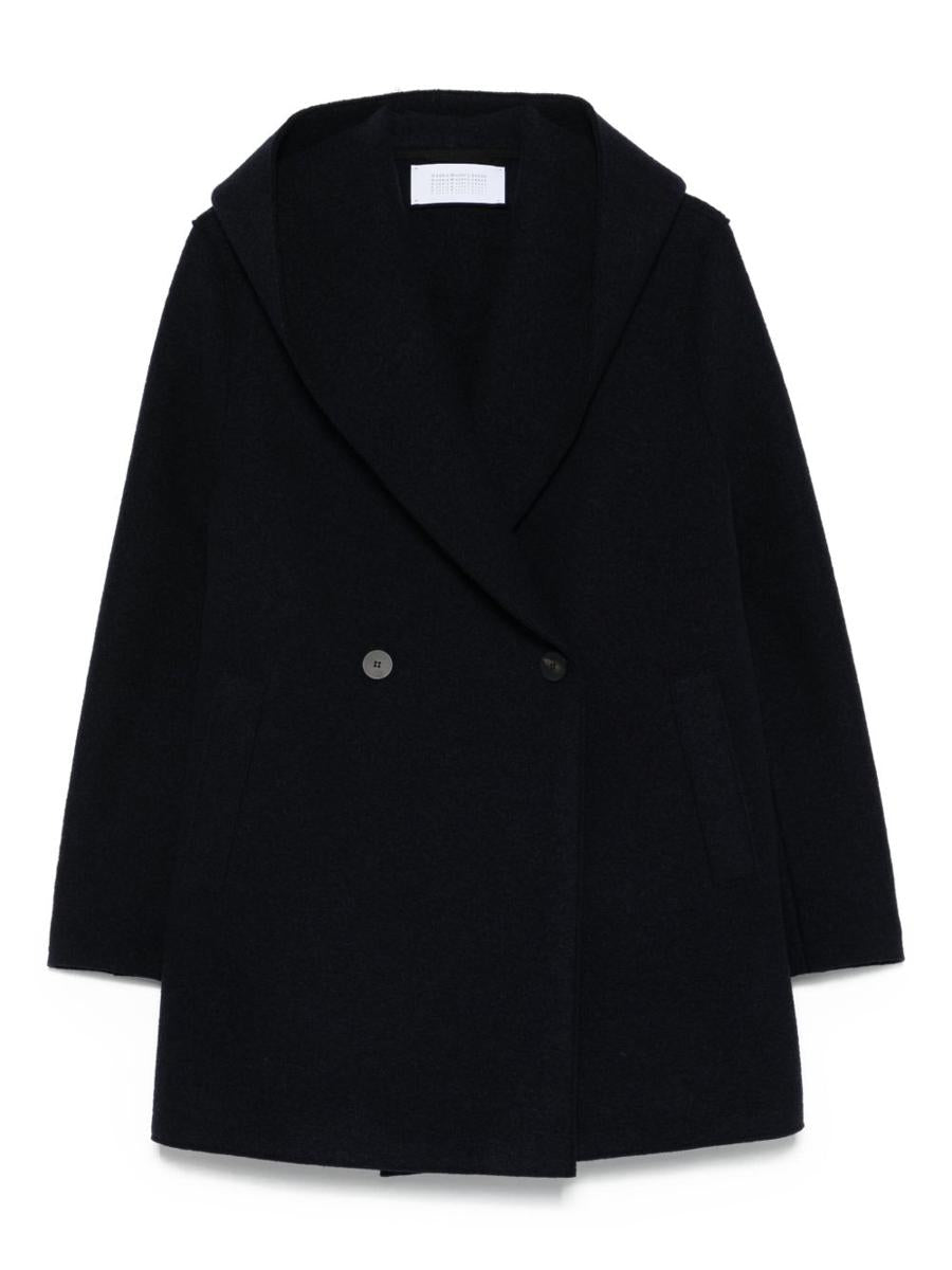 Harris Wharf London Double-Breasted Blue Wool Coat