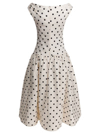 Self-Portrait Polka Dot Flared Midi Dress