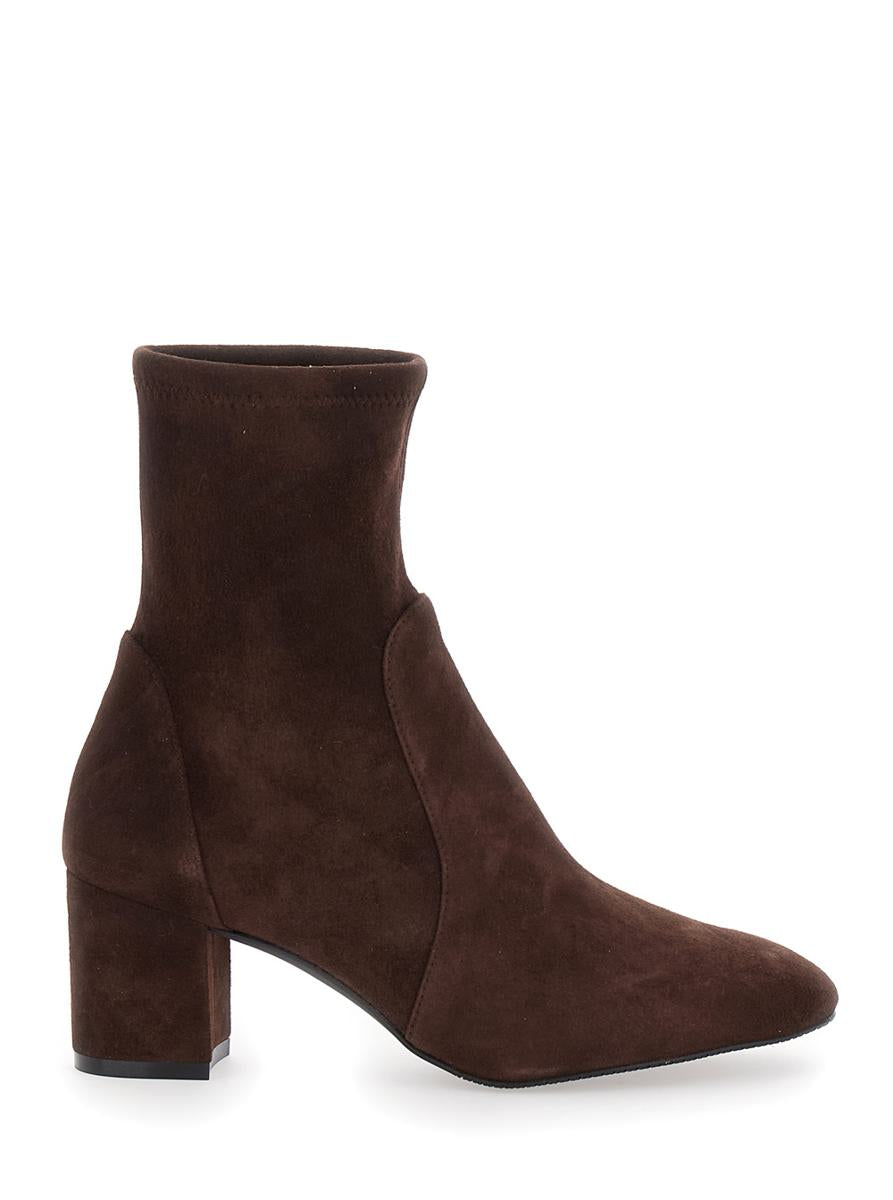 'Yuliana' Brown Ankle Boots With Medium Block Heel In Ecoleather Woman