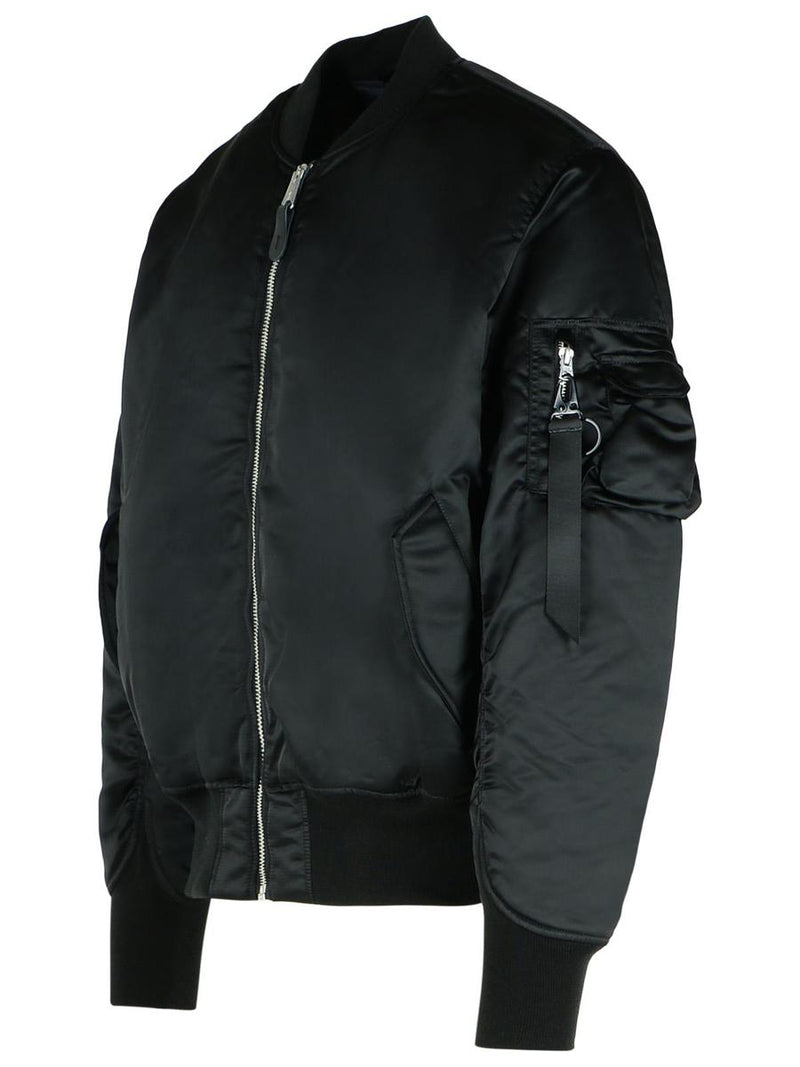 Alpha Industries 'Flight' Black Nylon Bomber Jacket