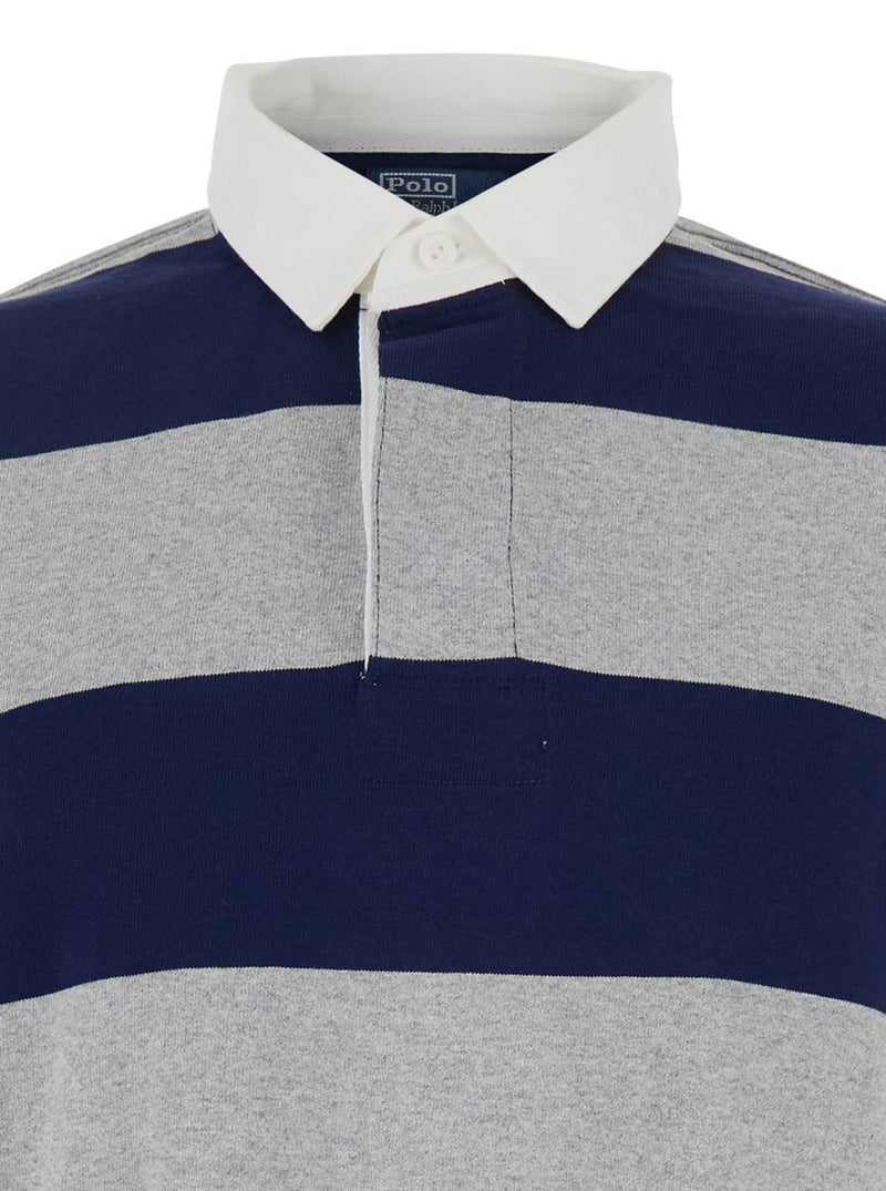 "Big Fit" Multicolor Polo Shirt With Classic Collar And All-Over Striped Motif In Cotton Man
