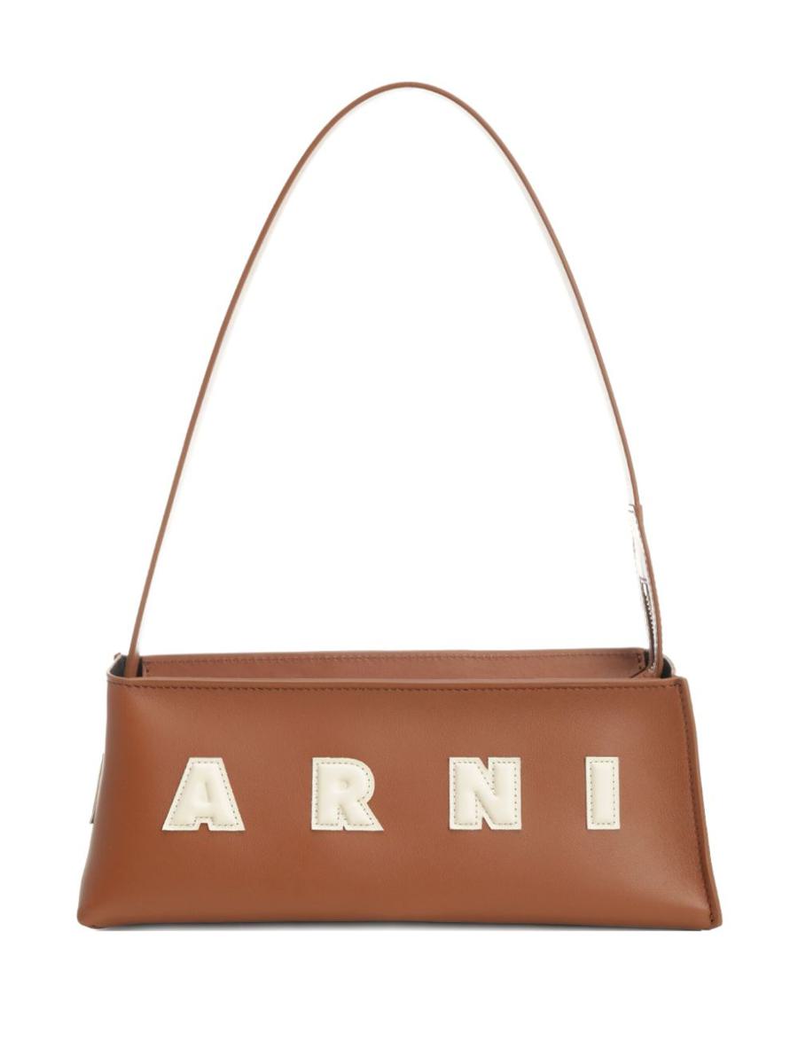 Marni Brown Leather Shoulder Bag