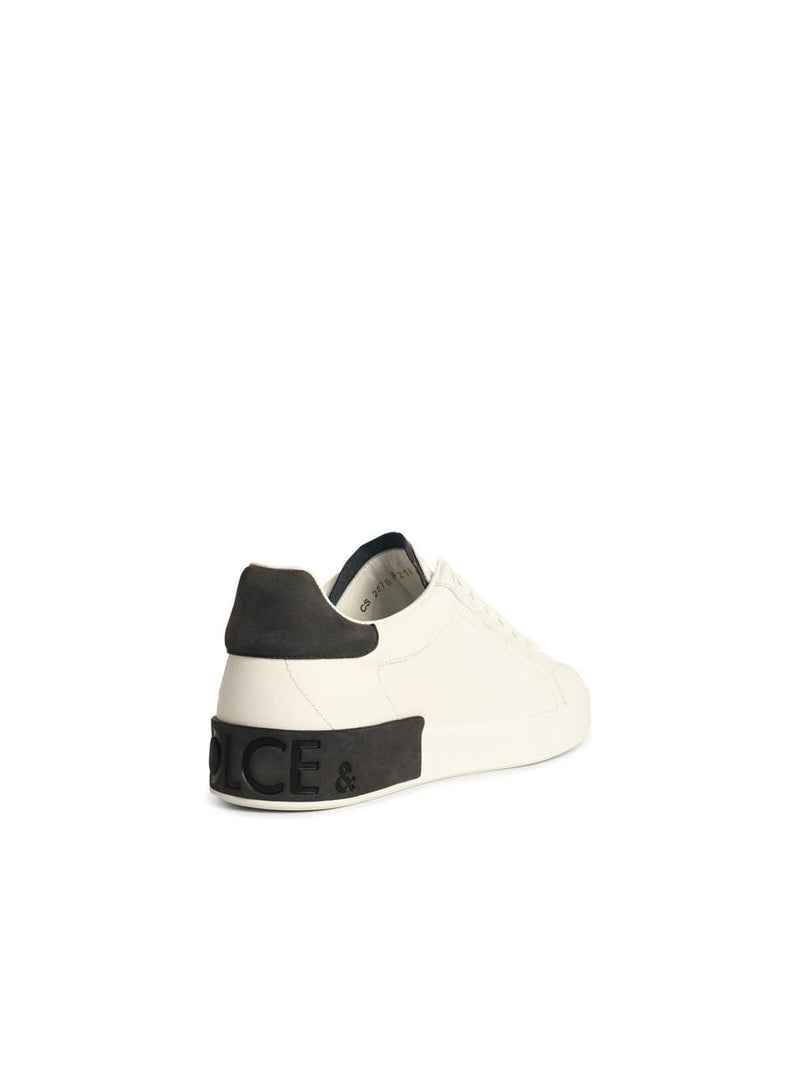 Dolce & Gabbana 'Portofino' White Calf Leather Sneakers