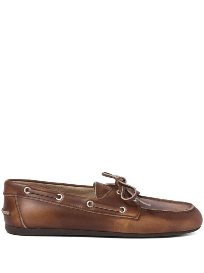 Miu Miu Unlined Bleached Leather Loafers Shoes