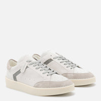 Canali White And Grey Leather Sneakers
