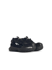Versace 'Mercury' Black Leather Blend Sneakers