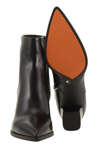 Santoni Medium Heel Leather Ankle Boot