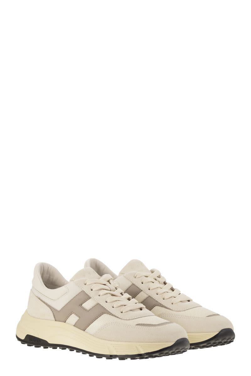 Hogan Hyperlight - Leather And Textile Trainers With Side H