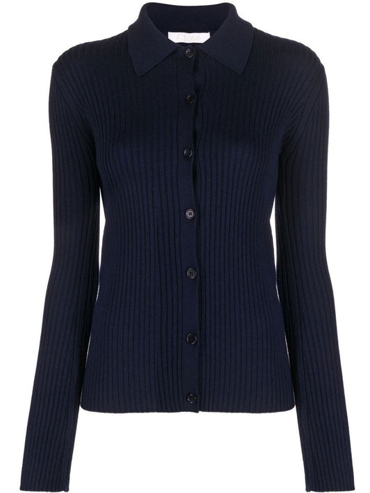 Chloé Long Sleeve Wool Polo Shirt