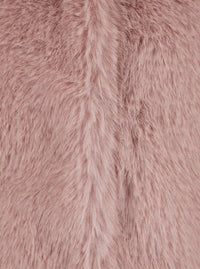 Pink Crewneck Fur Jacket With Concealed Front Closure In Ecofur Woman