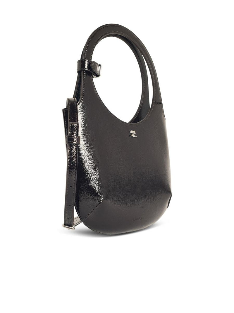 Courrèges 'Holy Naplack' Black Leather Bag