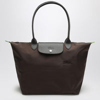 Longchamp Mocha Coloured Le Pliage Green L Bag