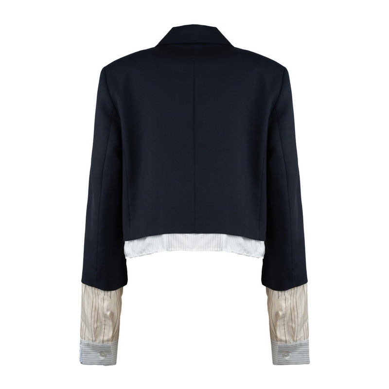 Erika Cavallini Midnight Blue Jacket In Cool Wool