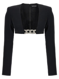 David Koma Top '3D Crystsal Chain And Square Neck'
