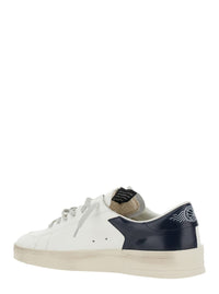 White Sneakers With Star Detail In Leather Man
