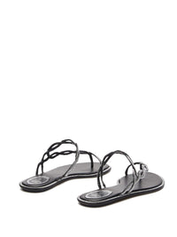 René Caovilla Sandalwood Flat Braid Black 10 Shoes