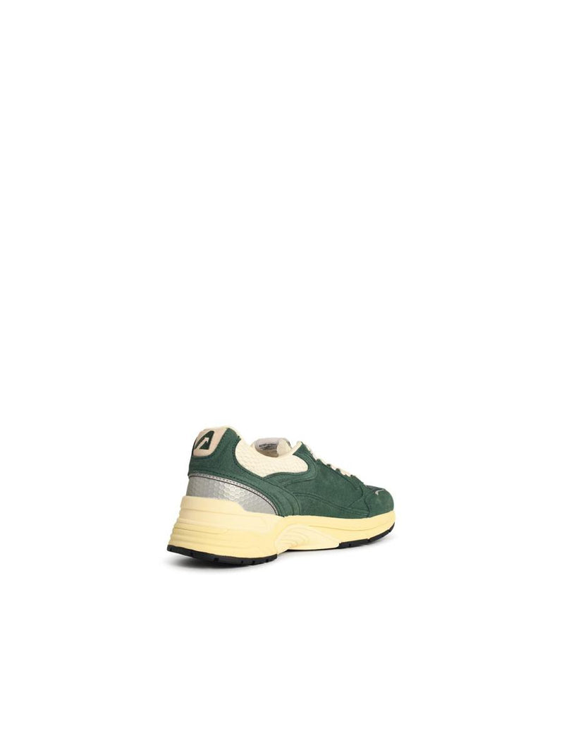 Autry 'Hyperway Low' Malachite And Silver Mesh And Suede Sneakers