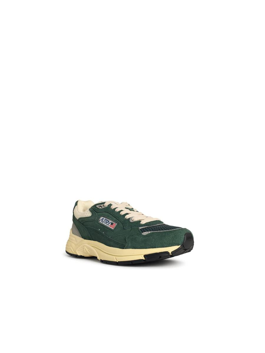 Autry 'Hyperway Low' Malachite And Silver Mesh And Suede Sneakers