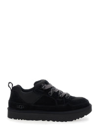 'Lo Lowmel' Black Sneakers With Mesh Inserts And Logo On The Side In Suede Man