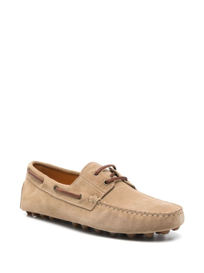 Tod'S Suede Gommino Bubble Lace-Up Boat Loafers Shoes