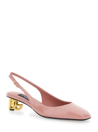 Pink Décolleté With Dg Logo On The Heel In Shiny Leather Woman