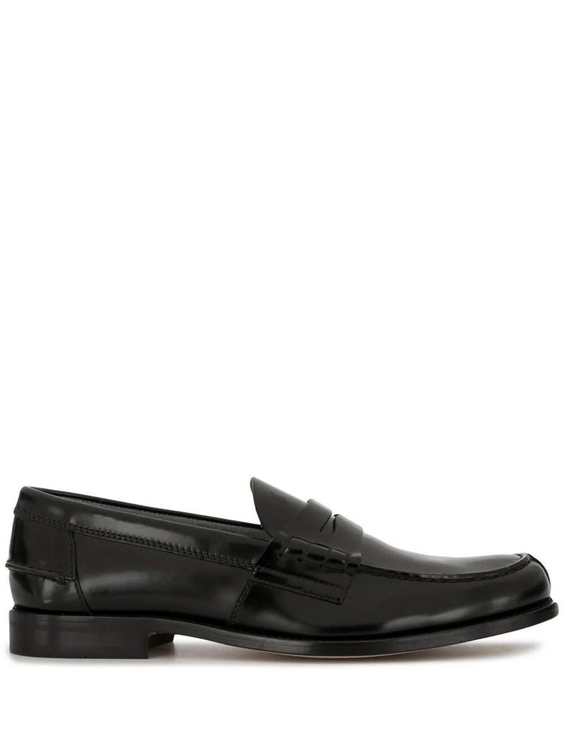 Tod'S Semi-Shiny Leather Penny Loafers Shoes