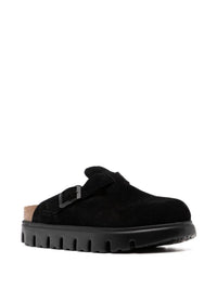 Birkenstock 'Boston Chunky' Black Suede Sabot