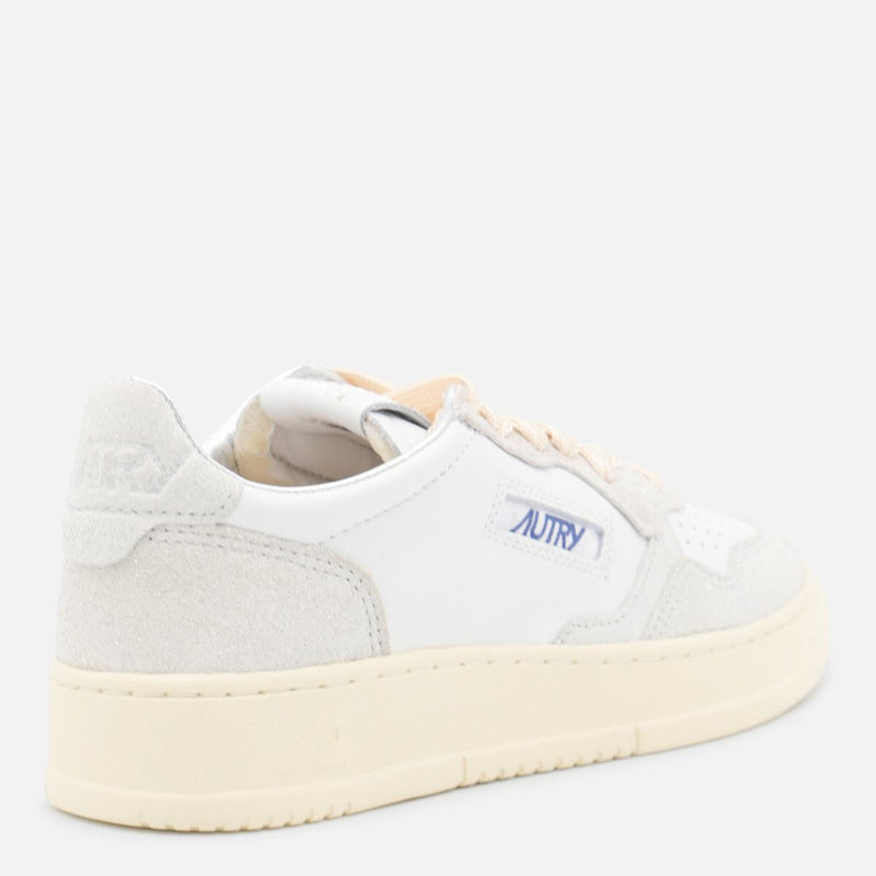 Autry White And Light Grey Leather Medalist Low Sneakers