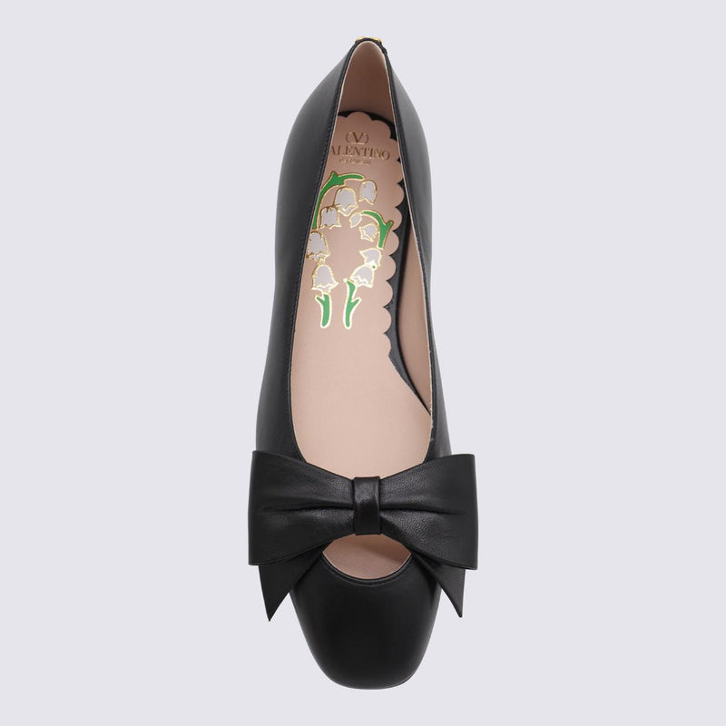 Valentino Garavani Black Leather Flats