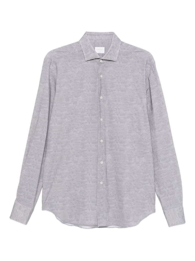 Xacus Grey Jersey Micro-Pattern Shirt