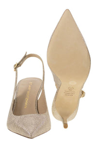 Stuart Weitzman Stuart Power - Metallised Fabric Slingback