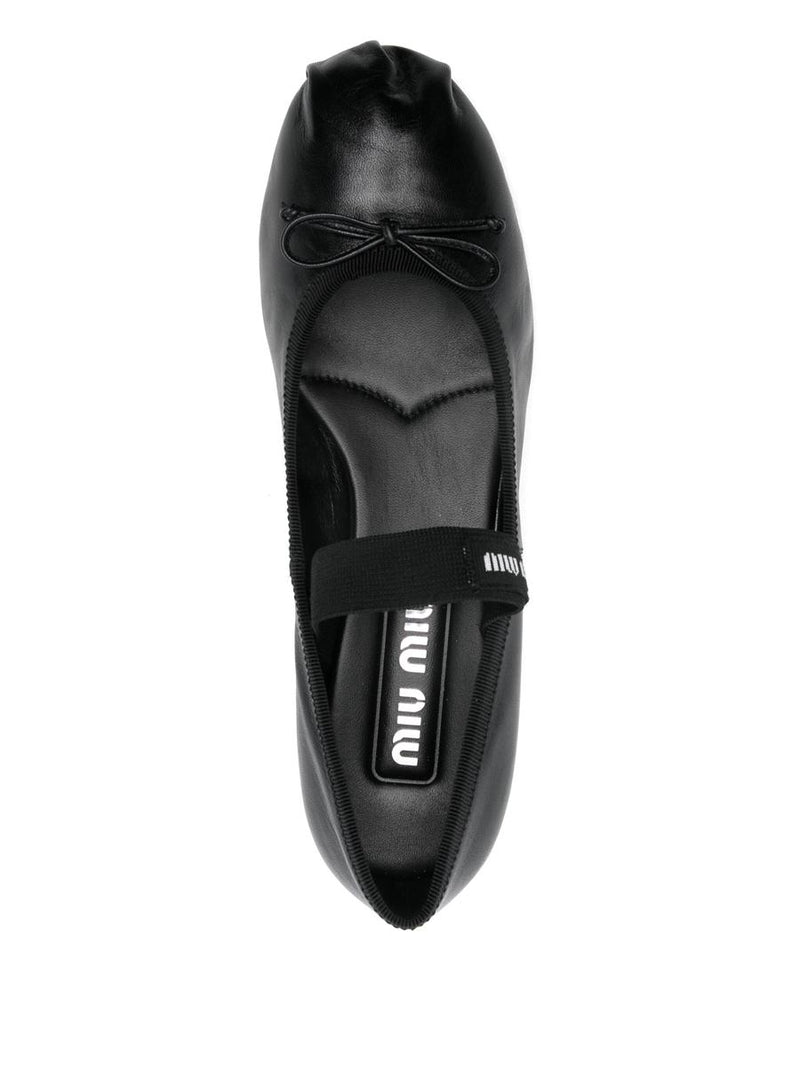 Miu Miu Logo-Intarsia Ballet Flats