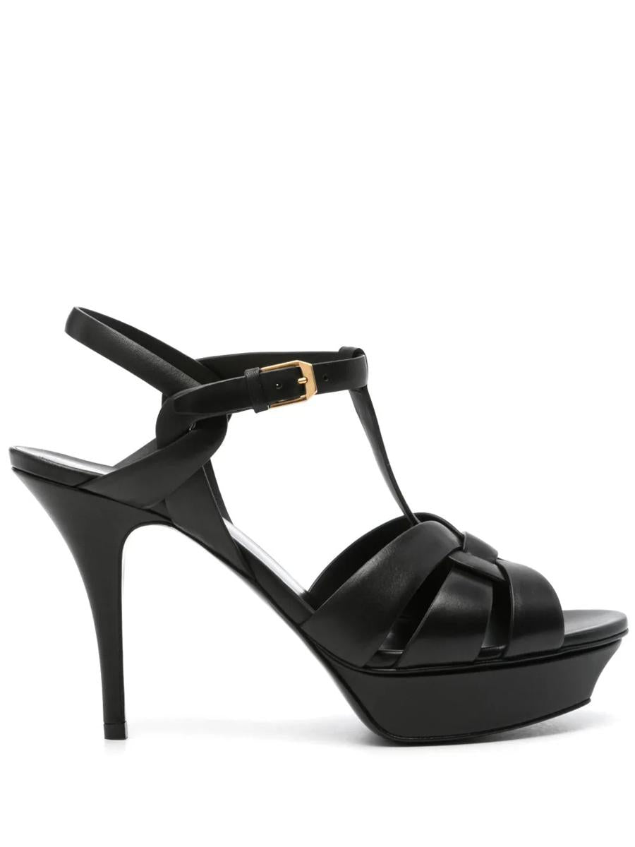Saint Laurent Tribute Platform Sandals In Smooth Leather Shoes