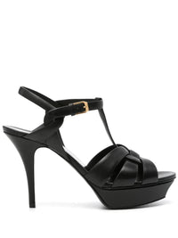 Saint Laurent Tribute Platform Sandals In Smooth Leather Shoes