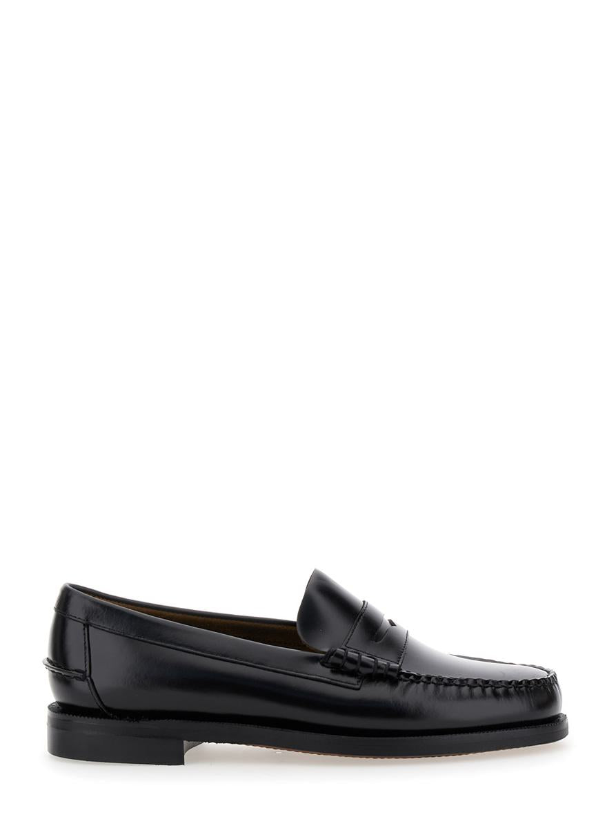 Black Pull-On Loafers In Leather Man