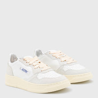 Autry White And Light Grey Leather Medalist Low Sneakers